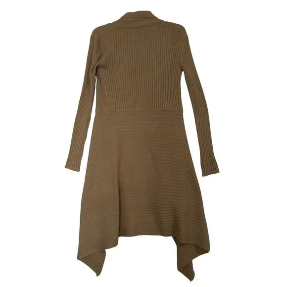 Cabi‎ Cardigan Sweater Womens S Tan Long Open Front Ribbed Sweatheart Style 3164 - Picture 2 of 6